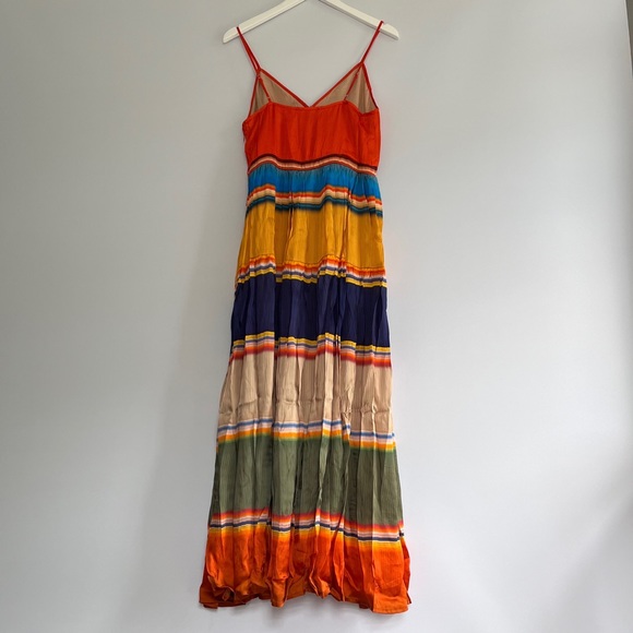 NWT Anthropologie Tanvi Kedia V-Neck Silky Colorblock Midi Dress size S - Picture 5 of 13